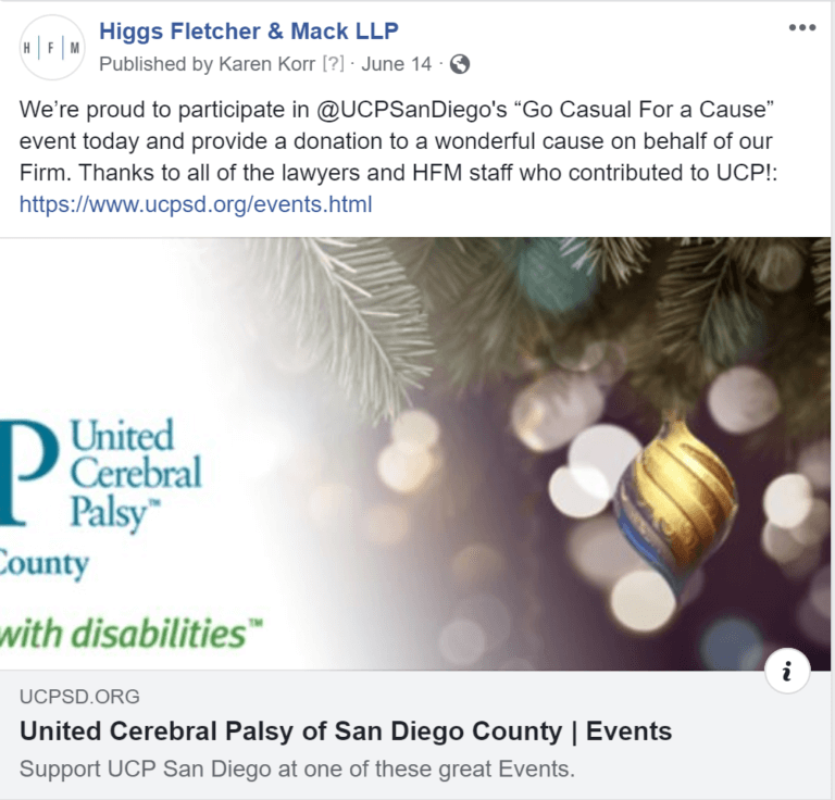HFM Attorneys and Staff Support United Cerebral Palsy San